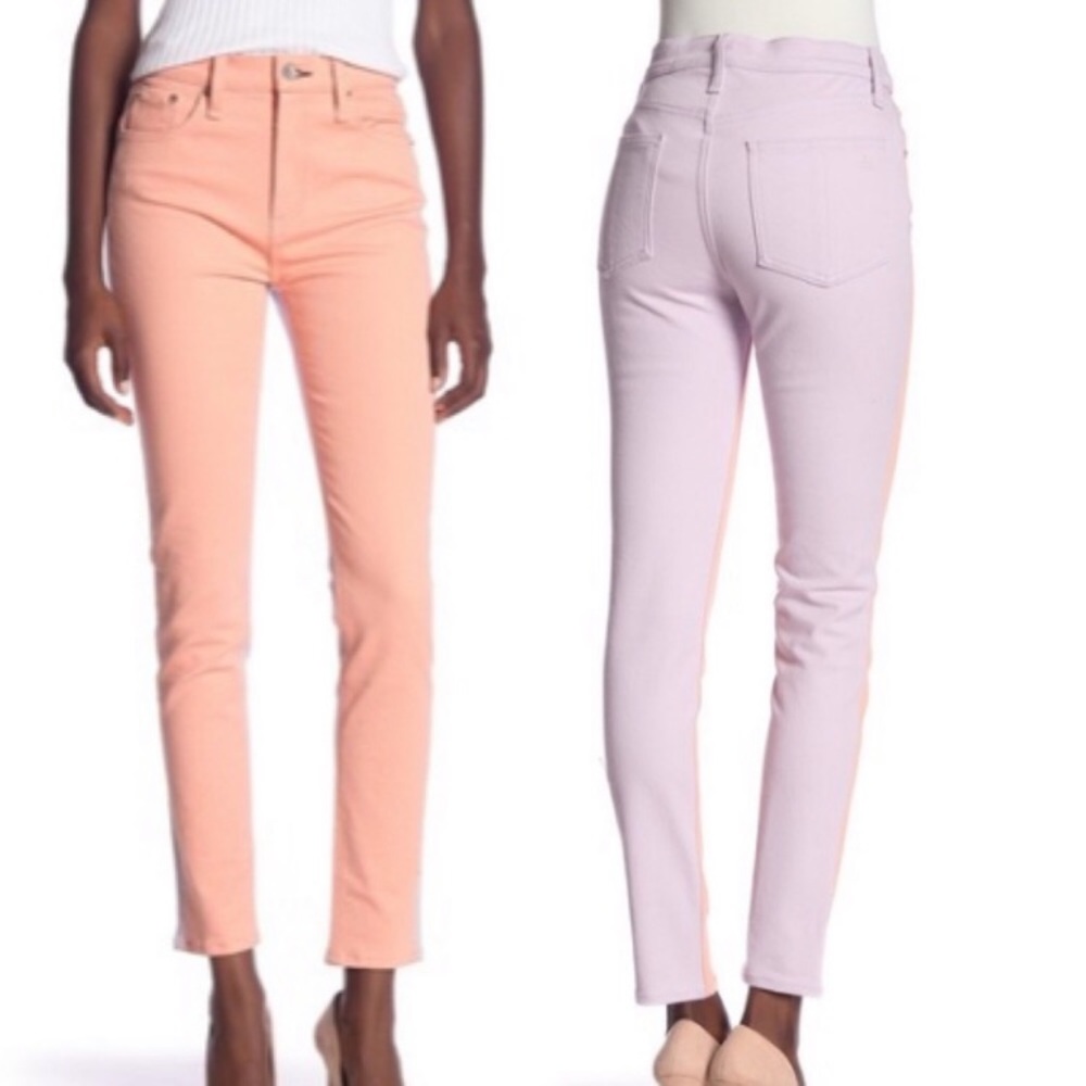 Rag & Bone Two Tone High Waist Skinny Jeans